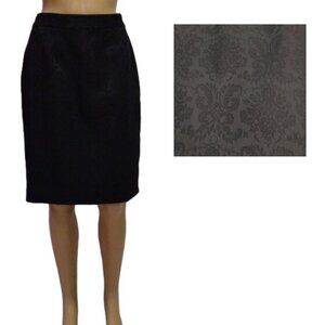 Vintage Skirt 90s Amanda Smith Black Damask Midi Size 10 NWT Deadstock